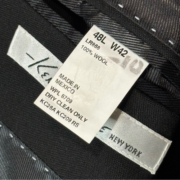 48L Men's Kenneth Cole New York Blazer Onyx Black 100% Wool 2 Button Sport Coat - Picture 4 of 10